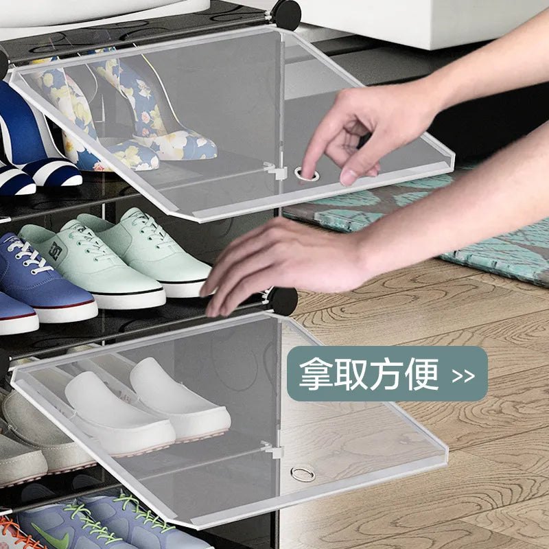 3/4/8/12 Layers Shoe Organizer Cabinet | Plastic Shoe Storage Rack | Single & Double Row Stylish Shoe Shelf_4_image