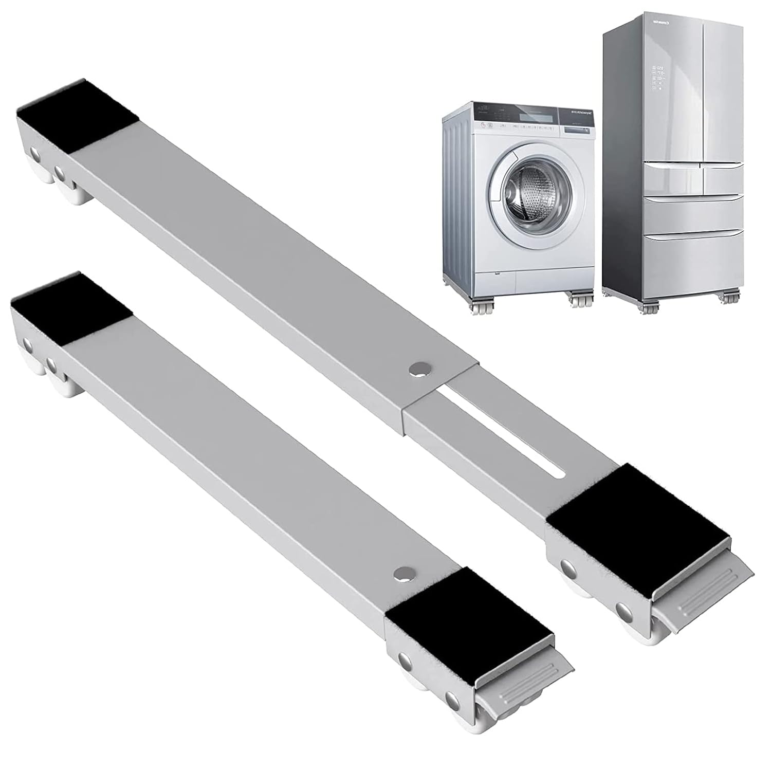 XIBO Adjustable Expandable Furniture Mover Lifter for Washer and Dryer Heavy Duty Base Appliance Rollers Pair Upgrade Move Tools Steel Appliance Trolley Furniture Mover Sliders (Multi Color)_0_image