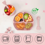 Baby Feeding Set, 13PCS Silicone Baby Self Feeding Set, Toddler Led Weaning Utensils Set with Suction Bowl and Plate, 3 Set of Baby Spoon and Fork, Adjustable Bid, Sippy Cup with Straw and 2 Lids_3_image