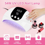 "UV Light for Gel Nails, LKE 54W UV LED Nail Lamp with 18 Beads 3 Timer Setting & Auto Sensor Nail Dryer for Gel Polish Polygel Fast Curing Manicure Professional Nail Dryer Home Salon Nail Tools "_1_image
