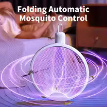 "White Foldable Electric Mosquito Swatter UV Light Mosquito Killer USB Charging Protection Net Does Not Hurt Simple And Portable "_5_image