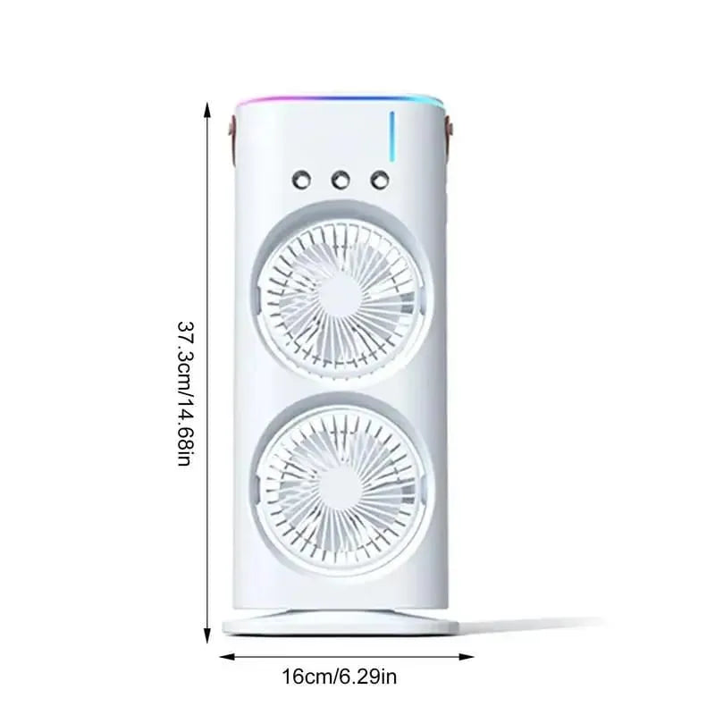 Rotating 4 In 1 Fan Air Cooler with Ice Remote Control with Humidifier & Night Light Mist Fan Remote Control RGB Lights Mist Fan Portable Air Conditioner with Ice Tray Cooling Fan Water Spray Fan AC_0_image