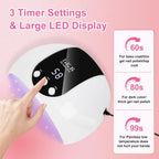 "UV Light for Gel Nails, LKE 54W UV LED Nail Lamp with 18 Beads 3 Timer Setting & Auto Sensor Nail Dryer for Gel Polish Polygel Fast Curing Manicure Professional Nail Dryer Home Salon Nail Tools "_2_image
