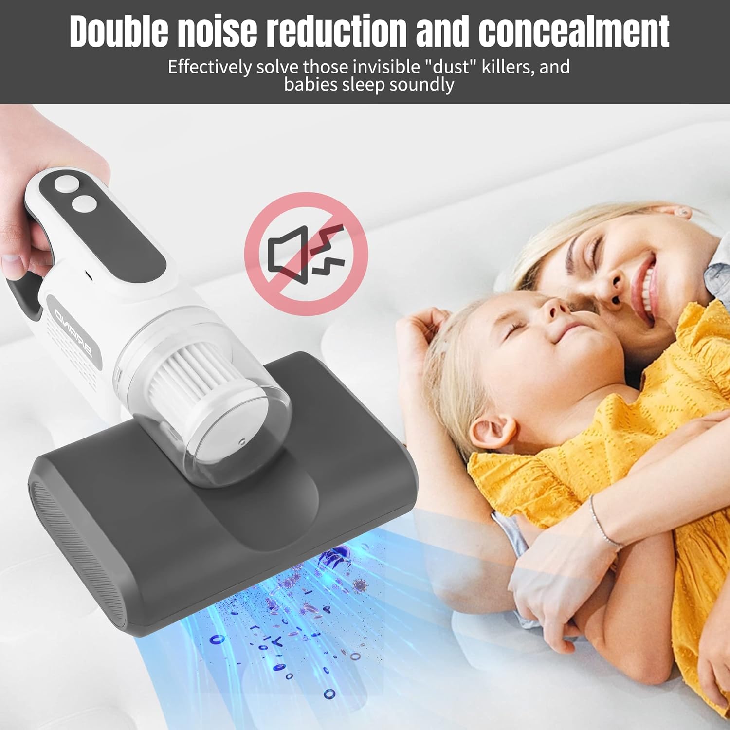 Mattress Vacuum Cleaner, UV Handheld Bed Vacuum Cleaner with 10kpa Strong Suction, Dust Removal Vacuum Cleaner Effectively Clean Up for Mattresses, Sofas, Carpets, Car_3_image