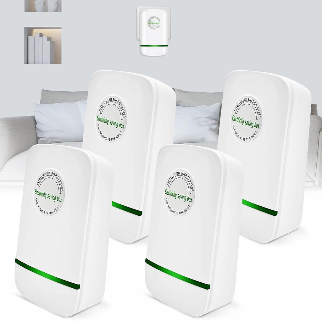 Power Saver Pro, Stop Watt Energy Saving Device, 4 Pack Electricity Saving Box, Intelligent Pro Power Electric Saver, Plug in Energy Saver Power Strips for Household Office, US Plug 90V-250V 30KW_1_image