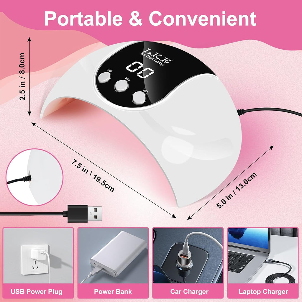 "UV Light for Gel Nails, LKE 54W UV LED Nail Lamp with 18 Beads 3 Timer Setting & Auto Sensor Nail Dryer for Gel Polish Polygel Fast Curing Manicure Professional Nail Dryer Home Salon Nail Tools "_4_image