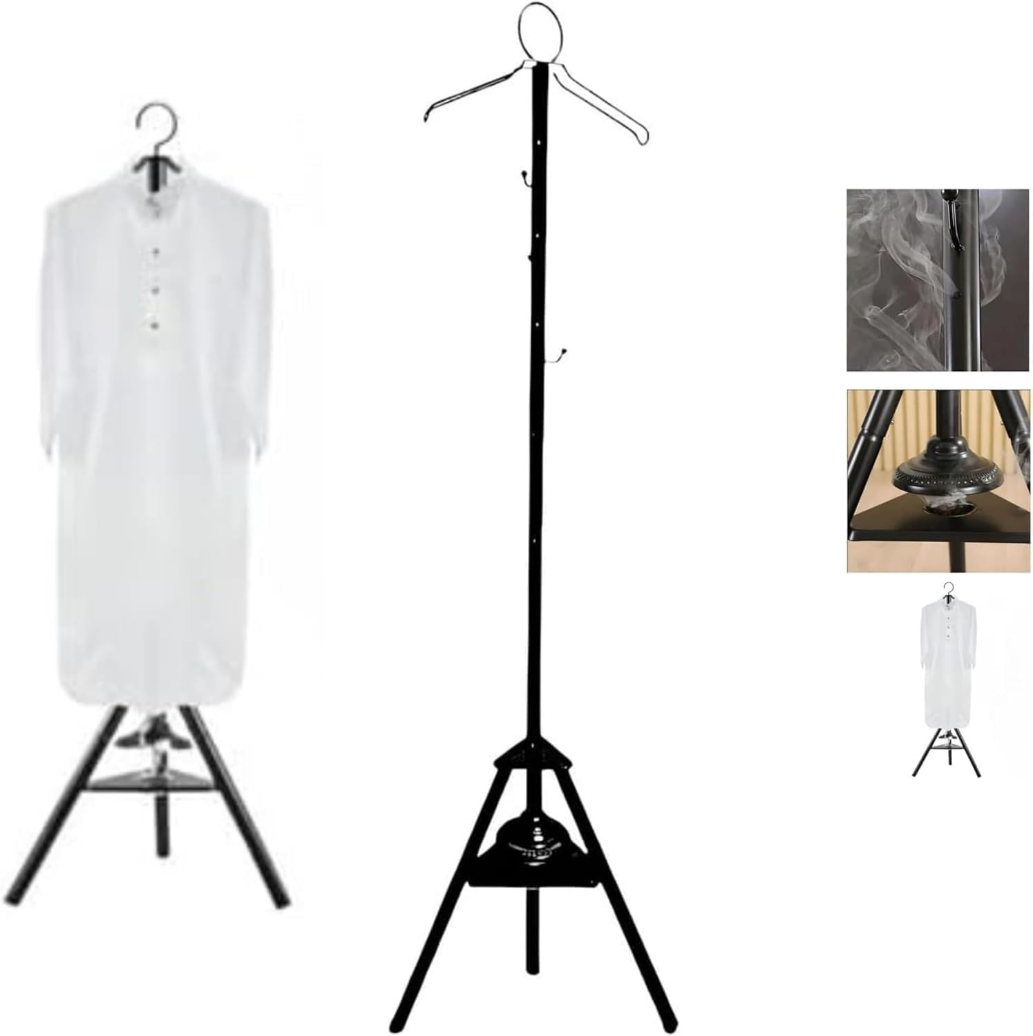 Clothes Incense Burner Stand - 175cm Long Bakhoor Burner Stand Hanger With Steaming Clothes, Cloth Hooks And Holes For Home Bedroom Hotel Hall Tree for Robe, Coats, Hats, Scarves, And Clothe_2_image