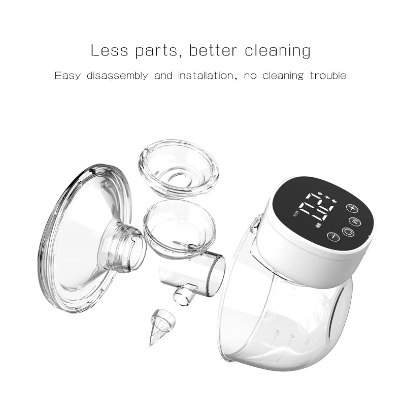 Electric Breast Pump, 4 Modes 12 Adjustable Levels, Fully Automatic, Comfortable Suction, Massage Breastfeeding, Silent Milk Extractor, with Storage Bottle, LED Touch Screen_0_image