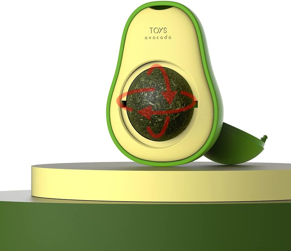 "Avocado Catnip Wall Ball Cat Toys Catnip, 2PCS Cute Avocado Shape Catnip Toys Rotatable Treats Toys for Indoor Cats "_2_image