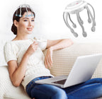 Azonee Hair Scalp Massager with 8 Vibrating Contacts, Rechargeable Portable Head Massager for Pain and Anxiety Relief, Stress Relax, Tension, Relaxation, Deep Sleep, Multidimensional relaxation, White_4_image