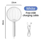 "White Foldable Electric Mosquito Swatter UV Light Mosquito Killer USB Charging Protection Net Does Not Hurt Simple And Portable "_2_image