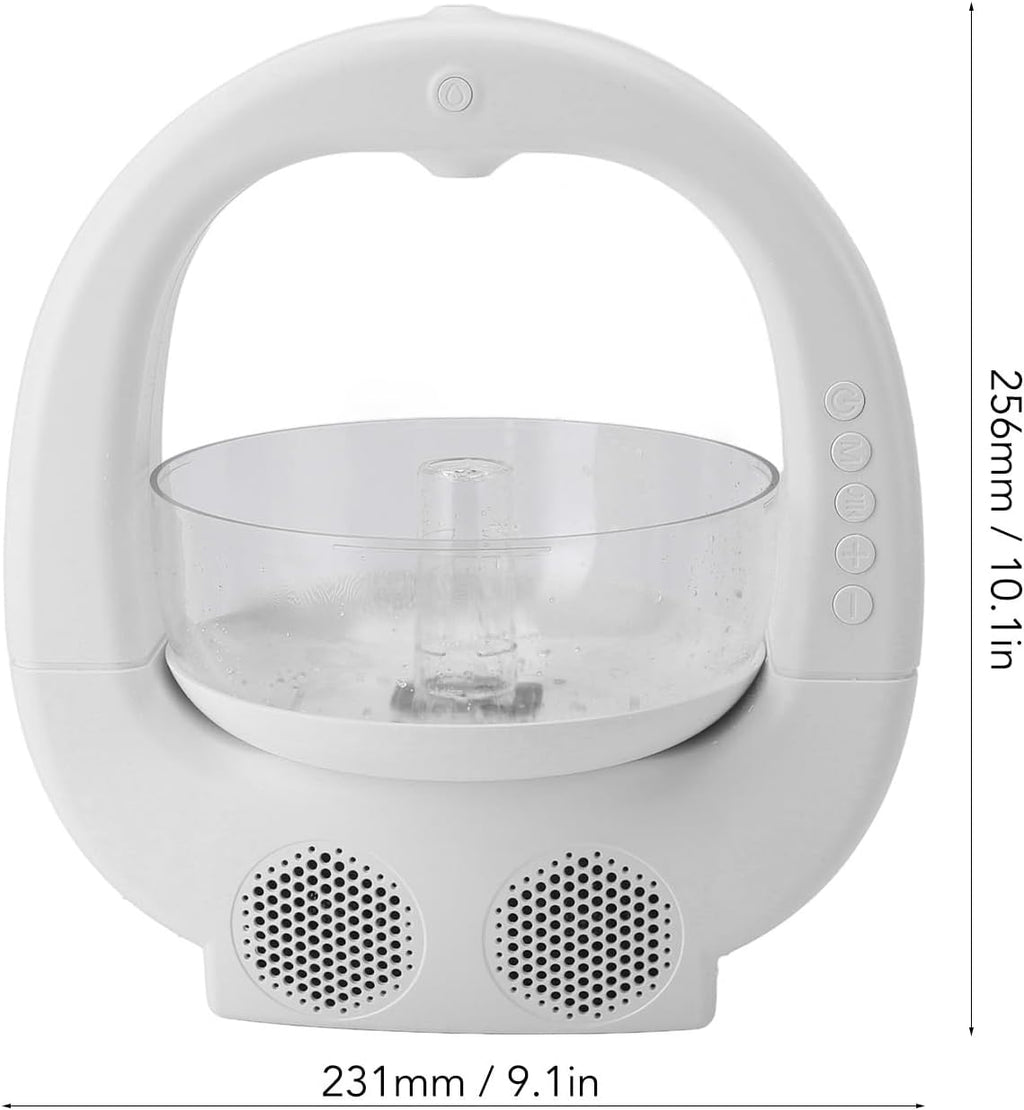 Anti Cool Mist Humidifiers for Bedroom Office, Desktop Humidifier Essential Oil Diffuser White Noise High Mist Humidifier with Fish Tank Ambient Light Dual Speaker (White)(White)_5_image