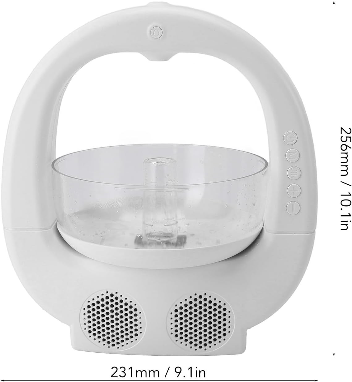 Anti Cool Mist Humidifiers for Bedroom Office, Desktop Humidifier Essential Oil Diffuser White Noise High Mist Humidifier with Fish Tank Ambient Light Dual Speaker (White)(White)_5_image