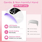 "UV Light for Gel Nails, LKE 54W UV LED Nail Lamp with 18 Beads 3 Timer Setting & Auto Sensor Nail Dryer for Gel Polish Polygel Fast Curing Manicure Professional Nail Dryer Home Salon Nail Tools "_3_image