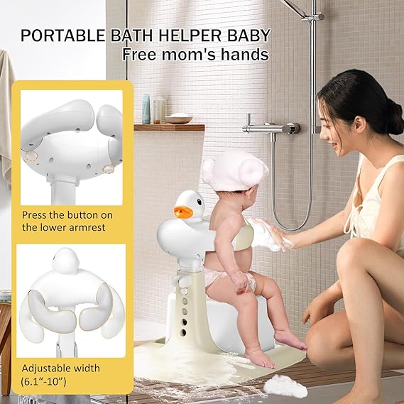 Calyrex Adjustable Baby Shower Stand, Baby Bath Stand with Adjustable Height, Safety Handle & Non-Slip Base, Foldable Compact Bathtub for Babies 6-36 Months_4_image