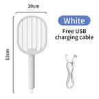 "White Foldable Electric Mosquito Swatter UV Light Mosquito Killer USB Charging Protection Net Does Not Hurt Simple And Portable "_6_image