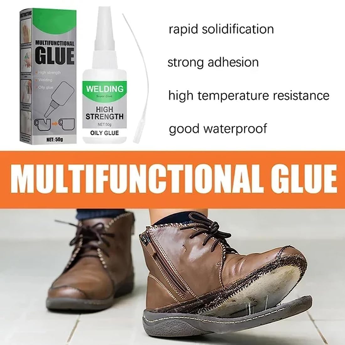 Welding High-Strength Oily Glue,Universal Super Glue Gel,Instant High-Strength Oil-Based Welding Glue,Strong Plastic Glue Fast Repair and Curing for Shoes,Ceramics,Leather,Glass_1_image