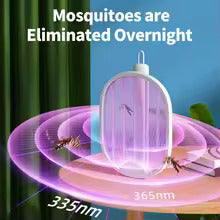 "White Foldable Electric Mosquito Swatter UV Light Mosquito Killer USB Charging Protection Net Does Not Hurt Simple And Portable "_1_image