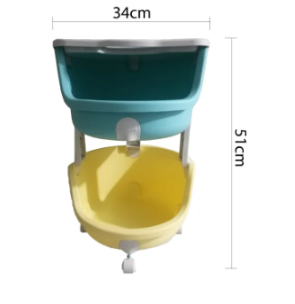 Kids Toy Storage Organizer 2 & 3 Tier Rolling Cart Playful Colors Children Playroom Decor Doll Activity Rack Shelf_1_image