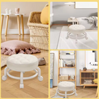 360 Rolling Stools Universal Wheels Household Small Stool Pulley Chair Children Low Stool Living Room Sofa Stool Round Chair_1_image