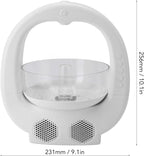 Anti Cool Mist Humidifiers for Bedroom Office, Desktop Humidifier Essential Oil Diffuser White Noise High Mist Humidifier with Fish Tank Ambient Light Dual Speaker (White)(White)_6_image