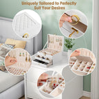 3 Layer Jewelry Box, Lockable Jewelry Holder Organizer with Jewelry Drawer, Large Jewelry Boxes & Organizer with Velvet Earring Storage, Unique Gifts for Women Mom_1_image