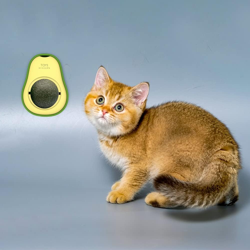 "Avocado Catnip Wall Ball Cat Toys Catnip, 2PCS Cute Avocado Shape Catnip Toys Rotatable Treats Toys for Indoor Cats "_7_image