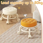 360 Rolling Stools Universal Wheels Household Small Stool Pulley Chair Children Low Stool Living Room Sofa Stool Round Chair_2_image