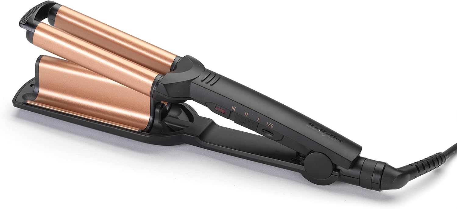 BaByliss Deep Waves Styler, Swivel Cord For Ease Of Use, Floating Plates For Even Heat Distribution, Long-lasting Styling Results & Ceramic Heating Technology, W2447SDE_5_image