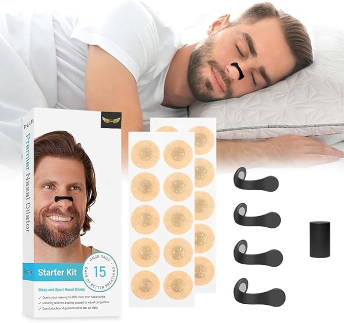 Uttking Magnetic Nose Strip, 15 Pcs Magnetic Nasal Strips, Nose Magnet for Breathing, Intake Breathing Nose Magnets, Anti-Snoring Magnetic Nose Clip for Home,Travel,Hotel,Business Trip,Men&Women,Black_2_image