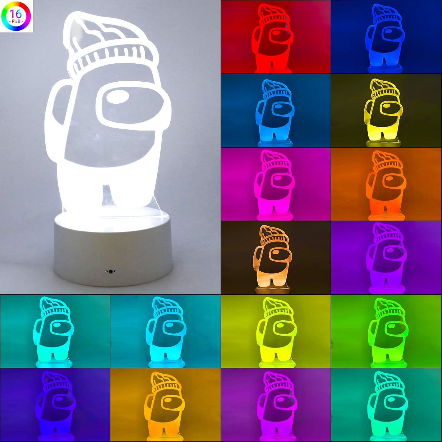 Among Us Night Light Among Us Table Lamp,LED Light,Night Lights 3D Illusion Desktop Lamp,USB Powered Led Lights,Bedroom Decoration Lamp for Kids Gift Graduation Gift Birthday Gift_0_image