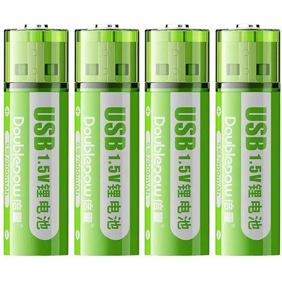 "AA USB Rechargeable Batteries 1.5V Li-ion 1400mWh Fast Charging 1000 Cycles 4-Pack "_0_image
