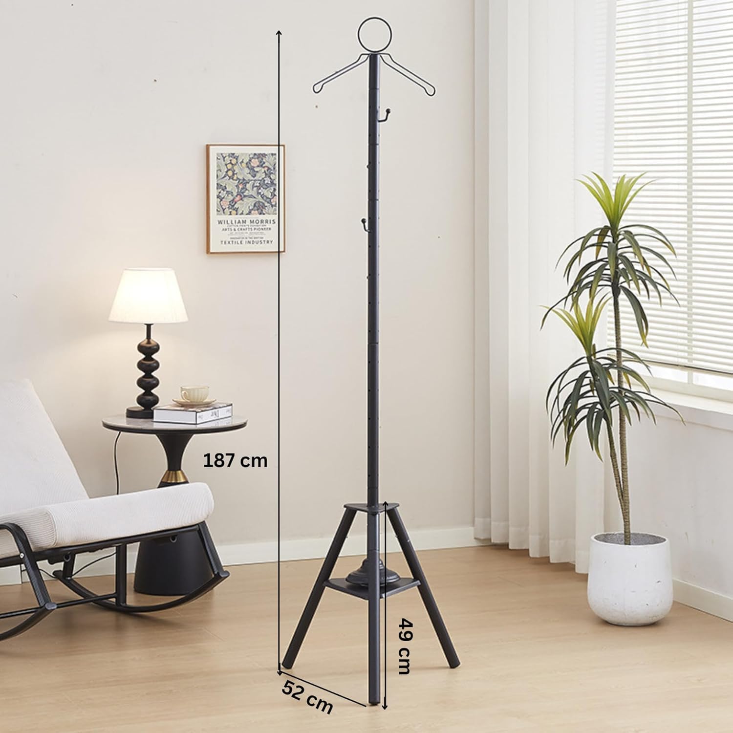 Clothes Incense Burner Stand - 175cm Long Bakhoor Burner Stand Hanger With Steaming Clothes, Cloth Hooks And Holes For Home Bedroom Hotel Hall Tree for Robe, Coats, Hats, Scarves, And Clothe_0_image