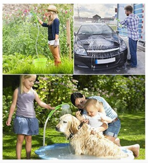 Portable USB Battery Powered Camp Shower Pump with Detachable USB Rechargeable Batteries Portable Outdoor Shower Head for Camping Hiking Traveling Handheld Bidet Toilet Sprayer_1_image