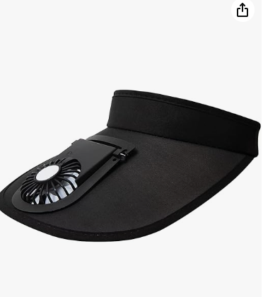 Sun Visor Hats with Fan-Three Temp Settings-Large Area Sun Protection,Visors for Women/Men/Kids,Adjustable Elastic Buckle_5_image