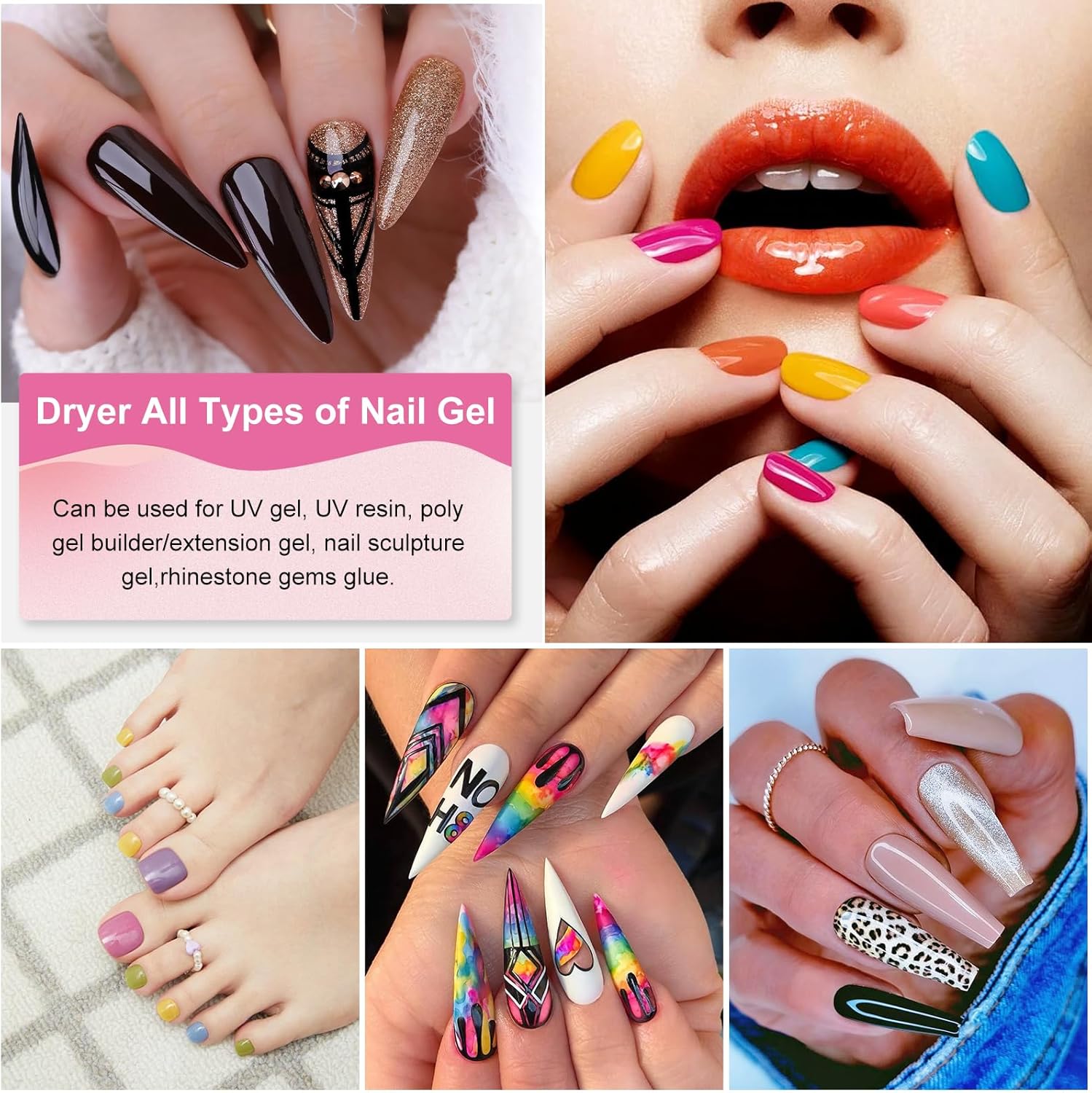 "UV Light for Gel Nails, LKE 54W UV LED Nail Lamp with 18 Beads 3 Timer Setting & Auto Sensor Nail Dryer for Gel Polish Polygel Fast Curing Manicure Professional Nail Dryer Home Salon Nail Tools "_5_image