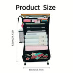 Black Wall Mount Hanging File Organizer, Rectangle Office Supplies Pocket Chart for Classroom, School, Home, No Assembly Required_1_image