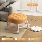 360 Rolling Stools Universal Wheels Household Small Stool Pulley Chair Children Low Stool Living Room Sofa Stool Round Chair_4_image
