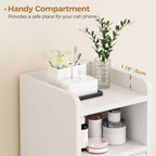 BEWISHOME Small Bathroom Cabinet, Bathroom Storage Cabinet with Adjustable Shelves & 2 Doors, Narrow Toilet Paper Cabinets, 7.9 x 7.9 x 31.5 Inches, for Small Spaces, White YYG03W_3_image